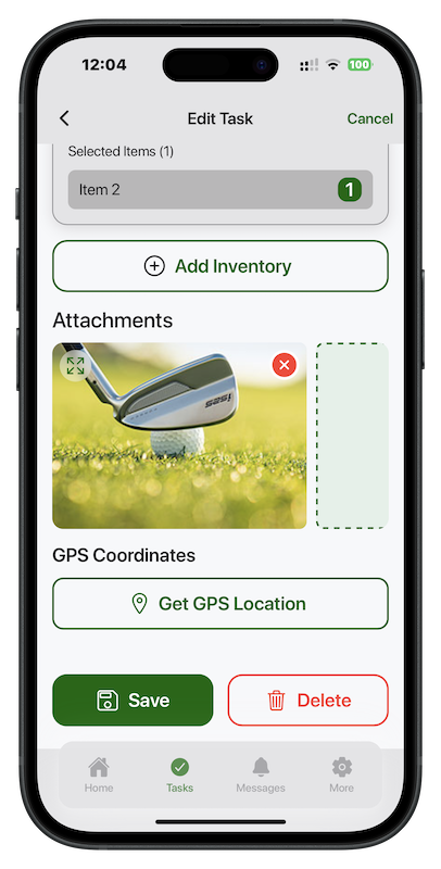 Golf Manager App Tasks